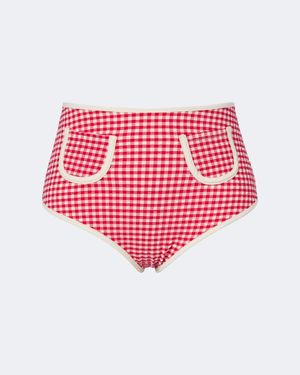 Montce Karierte Bikinihose Polly - Rot