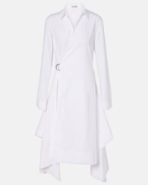 Loewe Draped Cotton Wrap Dress - White