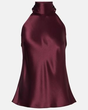 Galvan London Sienna Satin Top - Purple