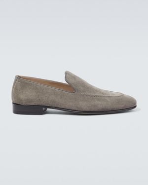 Manolo Blahnik Truro Suede Loafers - Grey