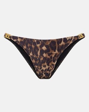 Nili Lotan Leopard-Print Bikini Bottoms - Brown