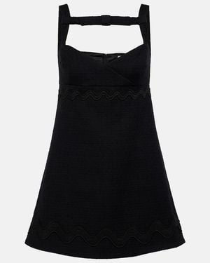 Patou Bow-Detail Cotton-Blend Tweed Minidress - Black