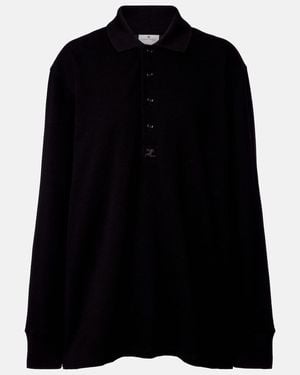 Courreges Polo De Jersey De Algodon - Negro