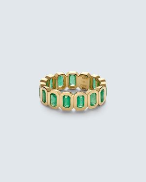 SHAY 18Kt Ring With Emeralds - White