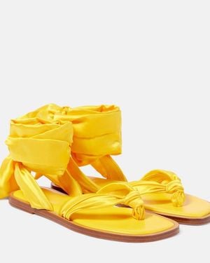 Christian Louboutin Nilo Du Desert Crepe Satin Thong Sandals - Yellow