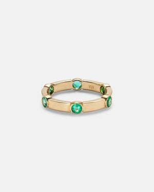 Ileana Makri Stepping Stone 18Kt Ring With Emeralds - Metallic