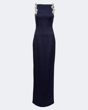 Rachel Gilbert Oryx Embellished Crepe Gown - Blue