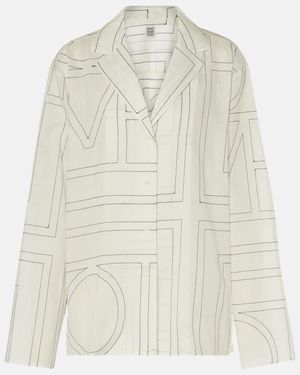 TOTEME Monogram Cotton-Blend Shirt - Natural