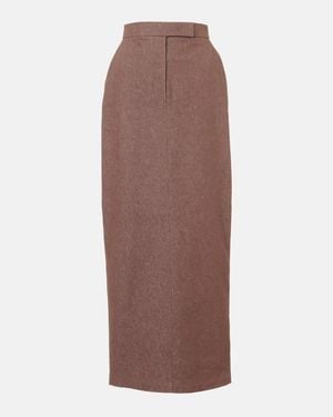 Max Mara Pianosa Cotton Maxi Skirt - Brown