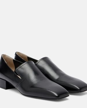 Christen Classic Square Leather Loafers - Black