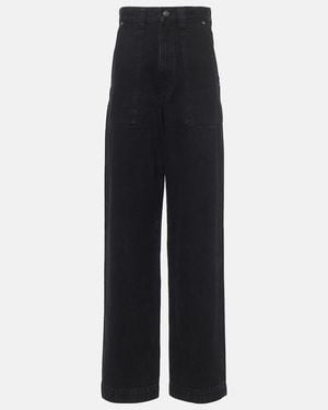 KHAITE Hewitt High-Rise Straight Jeans - Blue