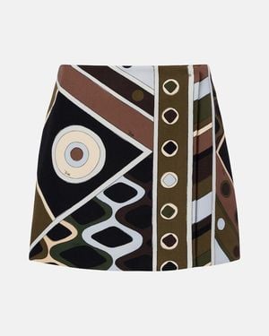 PUCCI Vivara Virgin Wool Canvas Wrap Skirt - Black