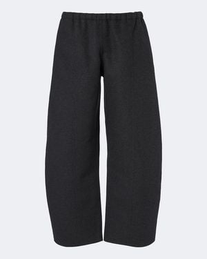KHAITE Clover Wool Barrel-Leg Pants - Black