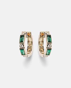 Sydney Evan Huggie 14Kt Embellished Earrings - Metallic
