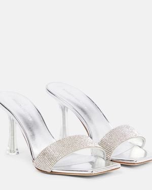 Magda Butrym Embellished Leather-trimmed Pvc Mules - White