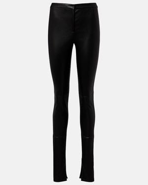 Gucci Pantalones Skinny De Piel - Negro