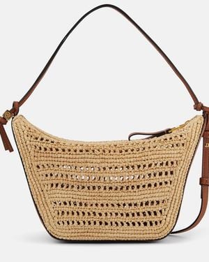 Loewe Hammock Mini Raffia Shoulder Bag - Metallic