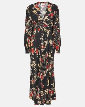 RIXO London Trula Floral-Print Maxi Dress - Black