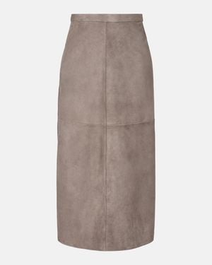 Max Mara Suede Midi Skirt - Brown