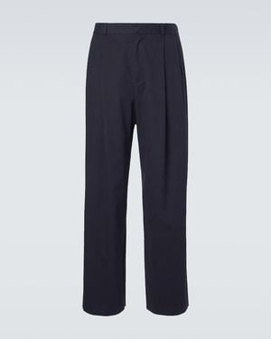 The Row Tibor Gabardine Wide-Leg Trousers - Blue