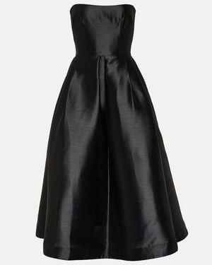 Alex Perry Strapless Faille Midi Dress - Black