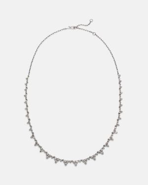 Ileana Makri Collar Rivulet Tear De Oro Blanco De 18 Ct Con Diamantes - Metálico