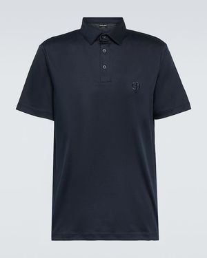Giorgio Armani Cotton Polo Shirt - Blue