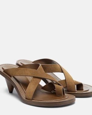 Phoebe Philo Suede Sandals - Brown