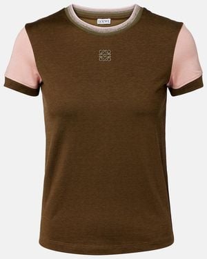 Loewe Stretch-Cotton Anagram T-Shirt - Brown