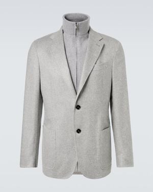 ZEGNA Layered Cashmere Blazer - Grey
