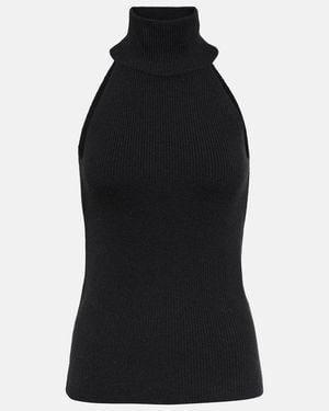 Lisa Yang Freya Turtleneck Cashmere Tank Top - Black
