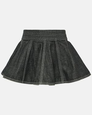 Alaïa Peplum Denim Skirt Belt - Black