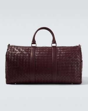 Bottega Veneta Intrecciato Leather Duffel Bag - Red