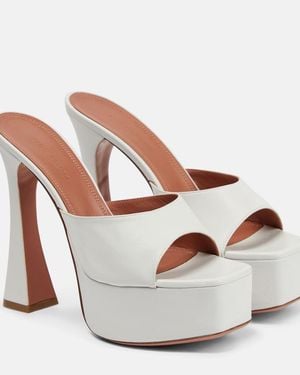 AMINA MUADDI Dalida 150mm Platform-sole Mules - White