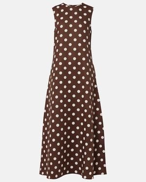 Asceno Tallin Linen And Cotton Maxi Dress - Brown