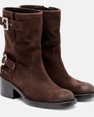 Chloé Dakota 60 Suede Biker Boots - Brown