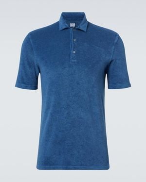 Fedeli Mondial Cotton Terry Polo Shirt - Blue