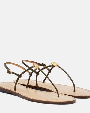 Amanu Naivasha Leather Thong Sandals - Metallic