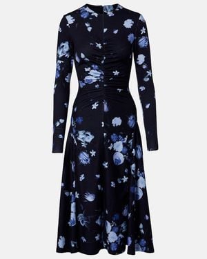 Erdem Floral Jersey Midi Dress - Blue
