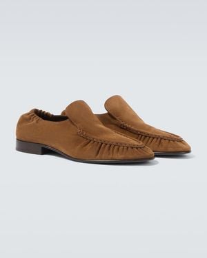 The Row Soft Two Suede Loafers - Brown