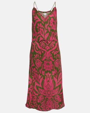 Velvet Sasha Printed Cotton Gauze Midi Dress - Red