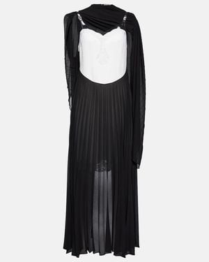 Christopher Kane Mrs Robinson Lac-Trimmed Midi Dress With Cape - Black