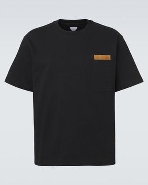 Bottega Veneta T-Shirt Intrecciato Aus Baumwoll-Jersey - Schwarz