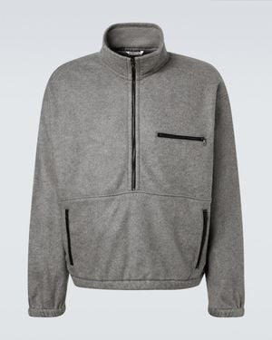 AURALEE Silk Fleece Half-Zip Sweatshirt - Grey