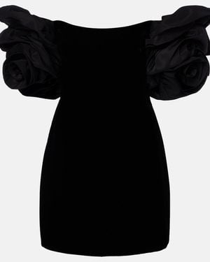 Carolina Herrera Off-Shoulder Velvet Minidress - Black