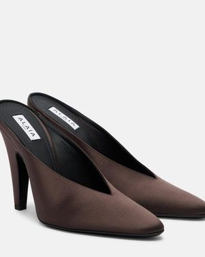 Alaïa Cone Satin Mules - Brown