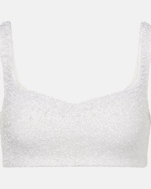 Clio Peppiatt Venus Embellished Bra Top - White