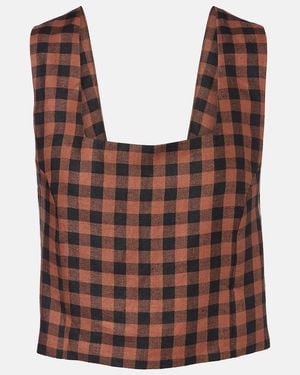 Asceno Top Aus Leinen - Braun