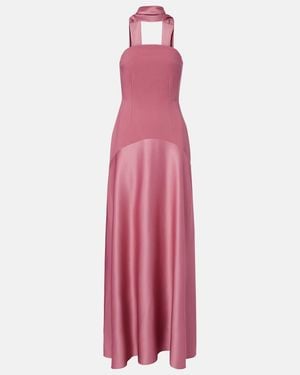 Solace London Mae Satin-Paneled Bustier Gown - Pink