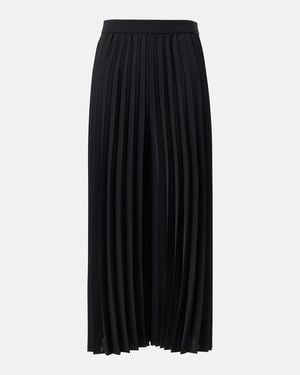 JOSEPH Anvers Airy Plisse Cropped Culottes - Black